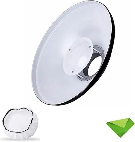 Godox 16.5inch/42cm White Beauty Dish Bowens Mount Reflector w/White Diffuser, Light Modifier for Bowens Mount Studio Strobe Flash Light Monolight for Godox SK400II, AD600Pro, AD600BM, MS300 in Kuwait