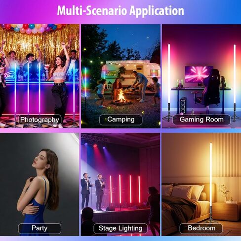 4 Pack DJ Tube Lights 4ft Battery Powered Light Bar 120cm Handheld LED DJ Lights with Stand, Music Sync, 500 Vivid Effects, Portable Stick Lights for Concer Neon Parties Stage Lighting Photography in Saudi Arabia