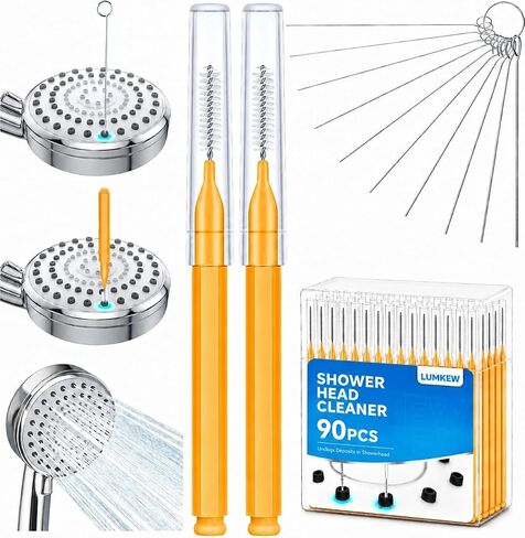 Lumkew 90pcs Shower Head Cleaner Tool Picks Small Hole Cleaning Brush | Multiple, Unclogging Small Hole, Showerhead Cleaning Brushes Picks, Household Bathroom in Kuwait