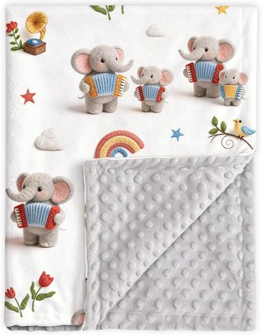 HOMRITAR 3D Bear Baby Blanket for Girls Boys Double Layer Dotted Backing | Soft Lightweight Cute Minky Throw Blanket for Infant Toddler Nursery Crib Stroller Shower Gifts 30 x 40 Inch in Kuwait