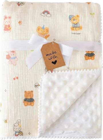 Sailboat Minky Baby Blanket for Boys Girls, Soft Nursery Receiving Blankets | Muslin Cotton Front and Dotted Fleece Backing, Muslin Baby Blanket for Toddler Infant Crib Stroller Car Seat, 29.5'' x 39.3'' in Kuwait