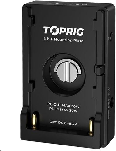 Accsoon Toprig NP-F Battery Adapter Plate for NP-F 550/750/970 with LED Low Battery Indicator, 1/4'' Screw Mount - Lightweight Design for DSLR Camera, Video Rig, PD20W Fast Charging Adapter Mount in Kuwait