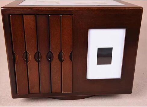 6x4 Inch Wooden Photo Frame Box, Rotating Base Photo Storage Cube Box, Holds 400 Photos, Decorative Album Organizer for Home Decor Wedding Memento Gifts in Kuwait