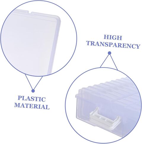 PRETYZOOM Photo Storage Box with 18 Inner Dividers Plastic Organizer Case for 4" X 6" Photos Suitable for Craft and Card Organization in Kuwait