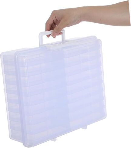 PRETYZOOM Photo Storage Box with 18 Inner Dividers Plastic Organizer Case for 4" X 6" Photos Suitable for Craft and Card Organization in Kuwait