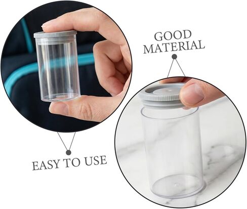 VANZACK 40pcs Empty Film Canisters with Caps, Small Reusable Plastic Storage Containers for Camera Reels, Coin Storage, and Craft Supplies, Mini Organizer for Travel and Studio Use in Kuwait