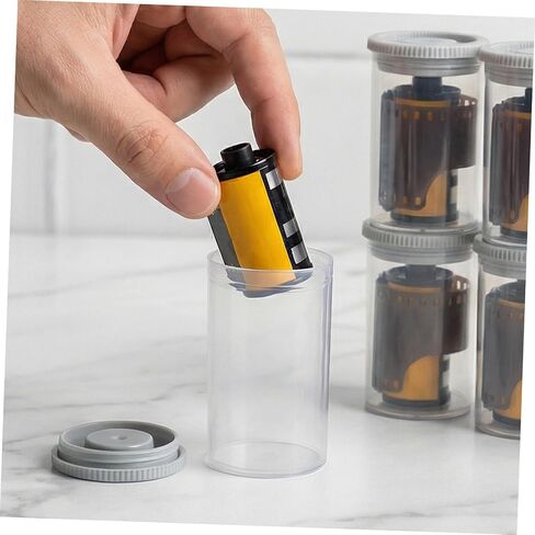 VANZACK 40pcs Empty Film Canisters with Caps, Small Reusable Plastic Storage Containers for Camera Reels, Coin Storage, and Craft Supplies, Mini Organizer for Travel and Studio Use in Kuwait