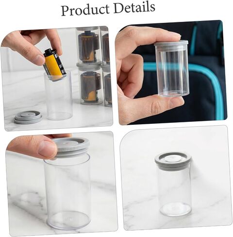 VANZACK 40pcs Empty Film Canisters with Caps, Small Reusable Plastic Storage Containers for Camera Reels, Coin Storage, and Craft Supplies, Mini Organizer for Travel and Studio Use in Kuwait