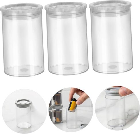 VANZACK 40pcs Empty Film Canisters with Caps, Small Reusable Plastic Storage Containers for Camera Reels, Coin Storage, and Craft Supplies, Mini Organizer for Travel and Studio Use in Kuwait