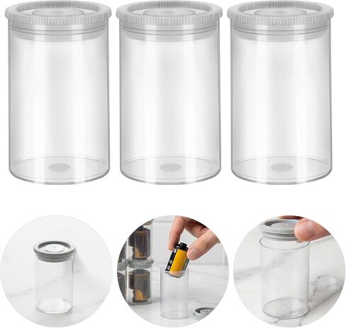 Toddmomy 40pcs Plastic Film Canisters with Caps, round Film Storage Containers for Photography, Camera Reel Holders Suitable for Travel and Archival Use in Kuwait