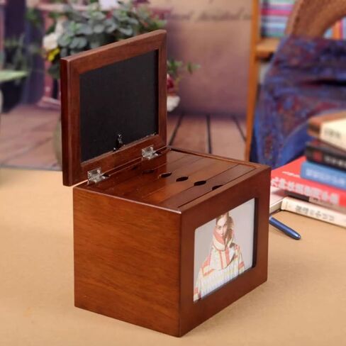 Wooden Photo Cube Album Box with 5 Pull-Out Albums, 6x4 Inch DIY Photo Storage Organizer, Holds 100 Photos, Decorative Photo Frame Box for Home Decor in Saudi Arabia