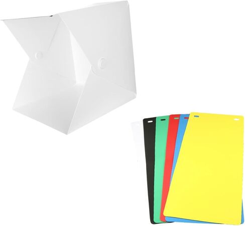 Homoyoyo Mini Folding LED Photo Studio Light Box with Double Light Strips, 6 Colored Backdrops, 30cm Portable Photography Tent for Product Shooting in Kuwait