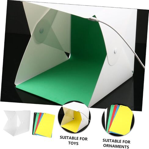 Homoyoyo Mini Folding LED Photo Studio Light Box with Double Light Strips, 6 Colored Backdrops, 30cm Portable Photography Tent for Product Shooting in Kuwait