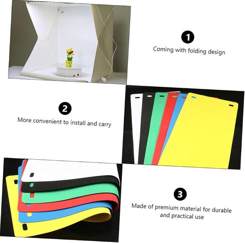 Homoyoyo Mini Folding LED Photo Studio Light Box with Double Light Strips, 6 Colored Backdrops, 30cm Portable Photography Tent for Product Shooting in Kuwait