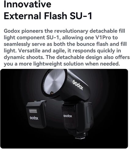 Godox V1 V1Pro N FlashTTL Speedlight, 1/8000 HSS 500 Full Power Flashes, 1.3s Recycle Time, 2.4G Wireless with External Flash SU-1 (Godox V1Pro-N USA Version) in Kuwait