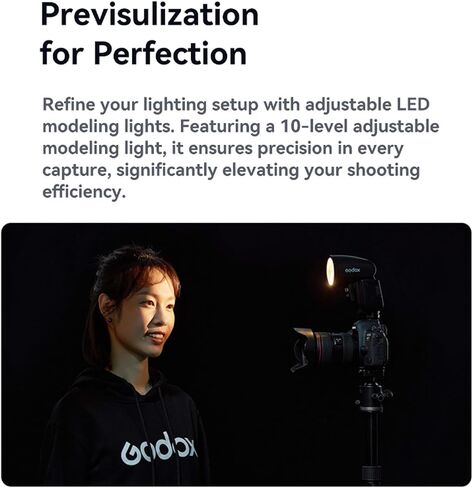 Godox V1 V1Pro N FlashTTL Speedlight, 1/8000 HSS 500 Full Power Flashes, 1.3s Recycle Time, 2.4G Wireless with External Flash SU-1 (Godox V1Pro-N USA Version) in Kuwait