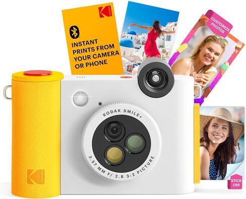 KODAK Smile+ Wireless Digital Instant Print Camera with Effect-Changing Lens, 2x3" Sticky-Backed Photo Prints, and Zink Printing Technology (Renewed) in Kuwait