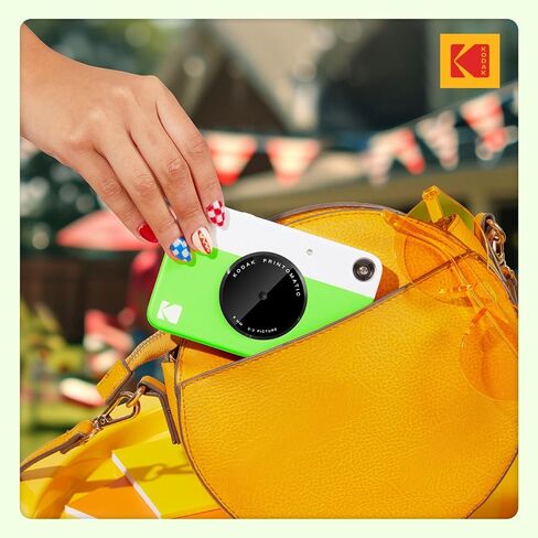 KODAK Printomatic Full-Color Instant Print Digital Camera, Zink 2x3" (5.1x7.5 cm) Sticky-Back Photo Paper, 5MP, Portable, Creative Fun Gift for Birthday, Christmas, Holiday, Green (Renewed) in Kuwait