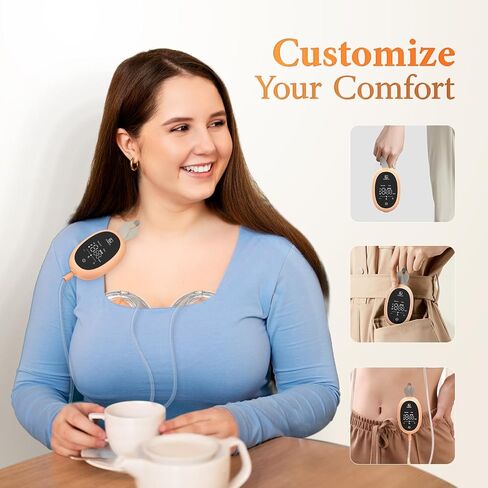 Wearable Hands Free Breast Pump D6, Portable Breastfeeding Pumps with 3 Modes & 9 Levels, Strong Suction Discreet Low Noise Electric Breast Milk Pump, 15-25mm Double-Sealed Flange in Kuwait