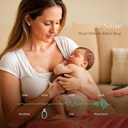 Wearable Hands Free Breast Pump D6, Portable Breastfeeding Pumps with 3 Modes & 9 Levels, Strong Suction Discreet Low Noise Electric Breast Milk Pump, 15-25mm Double-Sealed Flange in Kuwait
