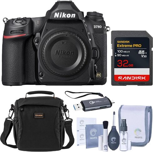 Nikon D780 FX-Format DSLR Camera with AF-S NIKKOR 24-120mm f/4G ED VR Lens, Bunde with 64GB Memory Card, 77mm Filter Kit and Bag in Kuwait