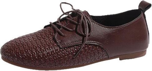 Jazz Flats for Women Woven Derby Shoes Lace Up Casual Office Work Soft Low Profile Minimalist in Kuwait