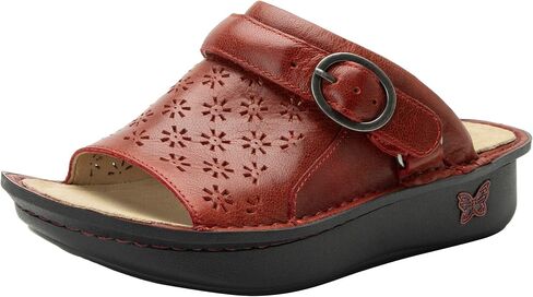Alegria Womens Klover - Leather Adjustable Slide - Timeless Comfort, Arch Support and Stylish Women's Shoe for Easy Step In - Slip-Resistant - Nursing and Healthcare Professionals in Kuwait
