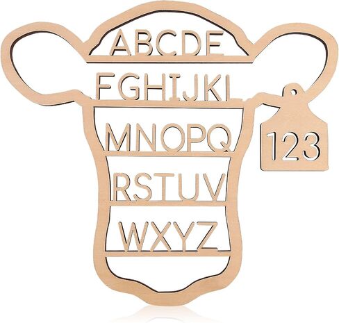 Nichake Western Nursery Wall Decor Neutral Cow Alphabet Wall Art | 3D Cut ABC Letters Signs,Boho Wall Decor for Nursery, Bedroom, Playroom,and Kids Room in Kuwait