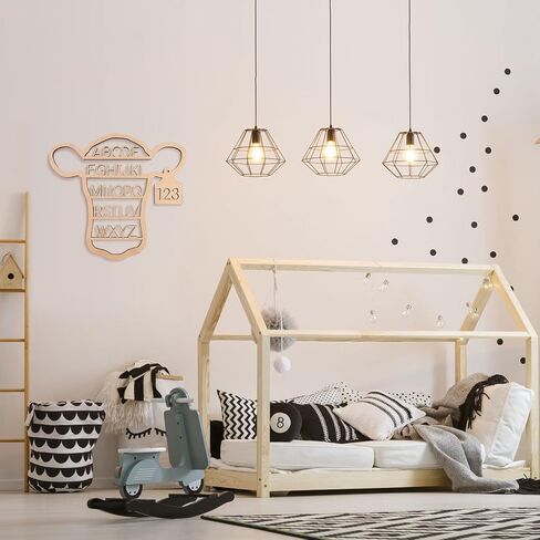 Nichake Western Nursery Wall Decor Neutral Cow Alphabet Wall Art | 3D Cut ABC Letters Signs,Boho Wall Decor for Nursery, Bedroom, Playroom,and Kids Room in Kuwait