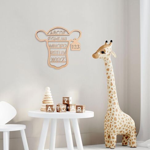 Nichake Western Nursery Wall Decor Neutral Cow Alphabet Wall Art | 3D Cut ABC Letters Signs,Boho Wall Decor for Nursery, Bedroom, Playroom,and Kids Room in Kuwait