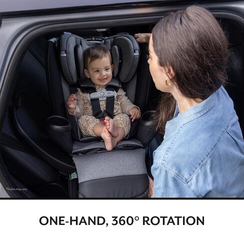 Evenflo Revolve360 Extend All-in-One Rotational Convertible Car Seat | w/ SensorSafe Technology, Rear-Facing, Forward-Facing, Highback Booster Mode, Infant - 12 Years (Onyx Black) in Kuwait