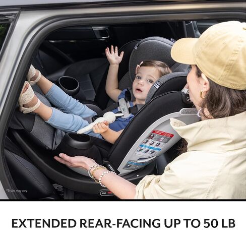 Evenflo Revolve360 Extend All-in-One Rotational Convertible Car Seat | w/ SensorSafe Technology, Rear-Facing, Forward-Facing, Highback Booster Mode, Infant - 12 Years (Onyx Black) in Kuwait