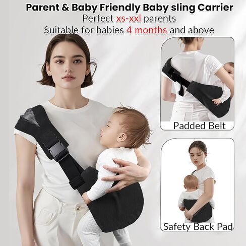 Baby Sling Carrier, Toddler Carrier, Adjustable Portable Ergonomic Support Lightweight Breathable Cotton Single Shoulder Hip Seat Carrier for Walks, Shopping, Park & Family Outings, Washable, Corduroy in Kuwait