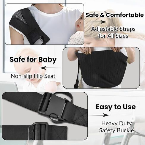 Baby Sling Carrier, Toddler Carrier, Adjustable Portable Ergonomic Support Lightweight Breathable Cotton Single Shoulder Hip Seat Carrier for Walks, Shopping, Park & Family Outings, Washable, Corduroy in Kuwait