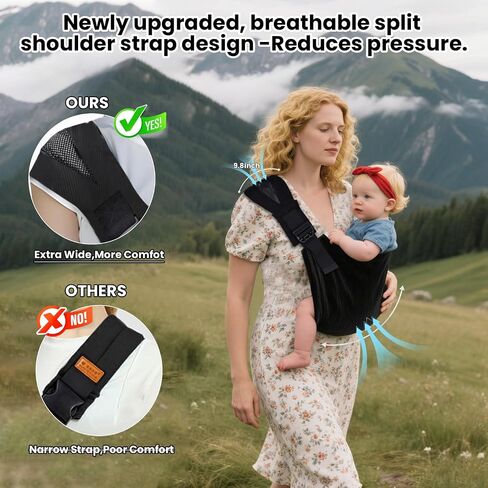 Baby Sling Carrier, Toddler Carrier, Adjustable Portable Ergonomic Support Lightweight Breathable Cotton Single Shoulder Hip Seat Carrier for Walks, Shopping, Park & Family Outings, Washable, Corduroy in Kuwait
