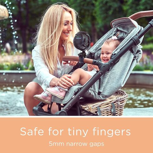 liuliuby Baby Stroller Fan with Clip | Clip On Fan for Baby Car Seat | Portable & Rechargeable with Durable Clamp | Stroller Accessories | Small Cooling USB Chargeable Battery (Jet Black) in Kuwait