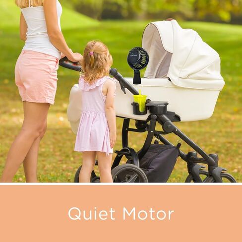 liuliuby Baby Stroller Fan with Clip | Clip On Fan for Baby Car Seat | Portable & Rechargeable with Durable Clamp | Stroller Accessories | Small Cooling USB Chargeable Battery (Jet Black) in Kuwait
