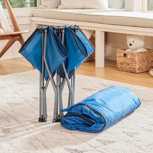 Regalo My Cot Deluxe Portable Toddler Bed, Indoor/Outdoor Kids Nap Cot with Sleeping Bag & Pillow, Lightweight Folding Travel Design for Home, Daycare, Camping & Sleepovers, Ages 2-5 in Kuwait