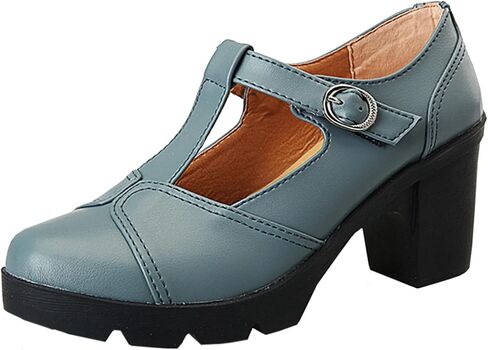 DADAWEN Women's Classic T-Strap Platform Mid-Heel Square Toe Oxfords Dress Shoes in Saudi Arabia