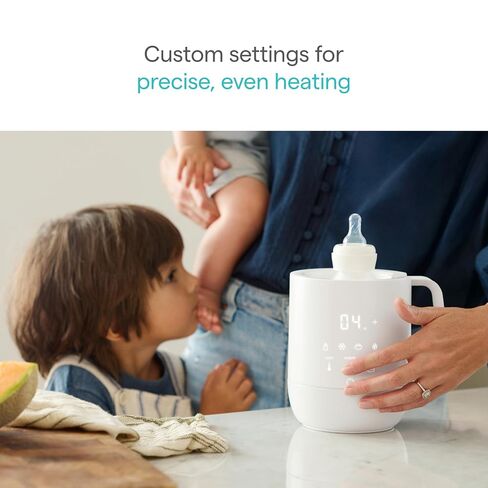Munchkin Precision Baby Bottle Warmer for Breastmilk, Formula, Food Jars, and Sterilizing Small Parts - Compatible with All Bottle Brands, Glass, Silicone & Plastic, Digital Display, White (Plug-in) in Kuwait