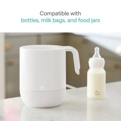 Munchkin Precision Baby Bottle Warmer for Breastmilk, Formula, Food Jars, and Sterilizing Small Parts - Compatible with All Bottle Brands, Glass, Silicone & Plastic, Digital Display, White (Plug-in) in Kuwait