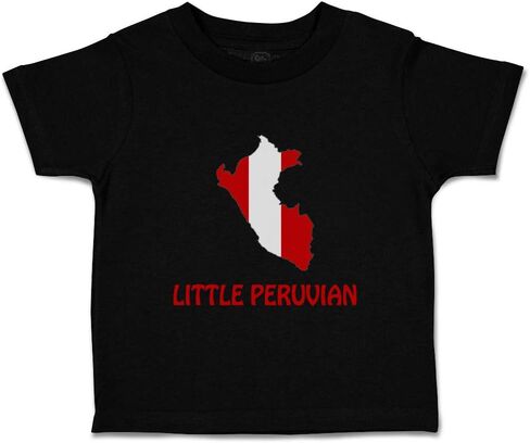 Toddler T-Shirt Little Little Peruvian Countries Cotton Peruvian Baby Boy & Girl Clothes Peruvian Baby Funny Tee Black Design Only 2T in Kuwait