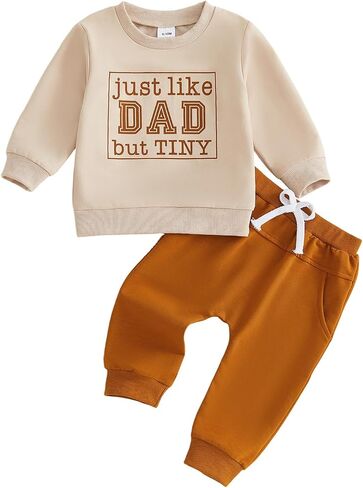 Toddler Baby Boy Clothes Crewneck Sweatshirt and Pants Fall Winter Outfits | Toddler Baby Boy Fall Winter Outfits Letters Print Crewneck Sweatshirt Pants Sets Cute Boy Clothes 6 12 18 24 Months 2 3T in Kuwait