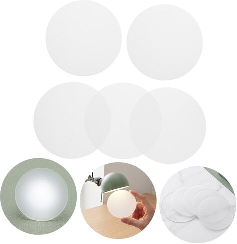 KALLORY 5pcs Acrylic LED Light Diffuser Sheet for Ceiling Lights, 3.54 Inch round Panel with Glare Protection and Enhanced Room Aesthetics, White Lamp Shade Diffuser for Reading and Office in Kuwait