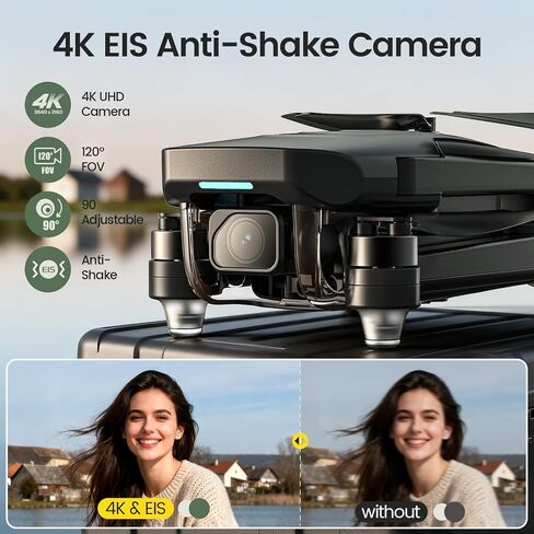 Holy Stone HS175G GPS Drone With 4K EIS Camera For Adults, 249g Foldable RC Quadcopter With Auto Return, Follow Me, 90 Mins Flight Time, Battery Fast Charge, Headless Mode in Kuwait