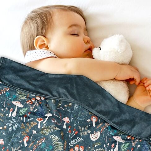 Baby Swaddle Blanket, Jersey Knitted Receiving Blanket for Boys and Girls, Soft Stretchy Double Layer Nursery Blankets, Mushroom in Kuwait