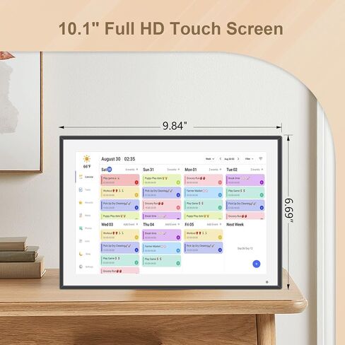 10.1 inch Digital Calendar & Chore Chart,Smart Touchscreen Interactive Display for Family Schedules, Wall & Desk Mountable, Digital Photo Frame Functon, Great for Organizing Your 2026 Calendar in Kuwait