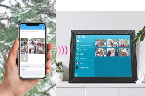 Aluratek 17" WiFi Touchscreen Digital Photo Frame with Motion Sensor, Auto Rotation, and 32GB Built-in Memory-AWS217F in Kuwait