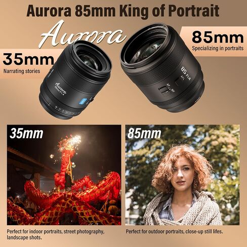 SIRUI Aurora 85mm F1.4 Full Frame Auto Focus Lens, Telephoto Prime Portrait Lens for L Mount Cameras, Black in Kuwait