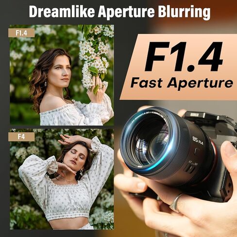 SIRUI Aurora 85mm F1.4 Full Frame Auto Focus Lens, Telephoto Prime Portrait Lens for L Mount Cameras, Black in Kuwait